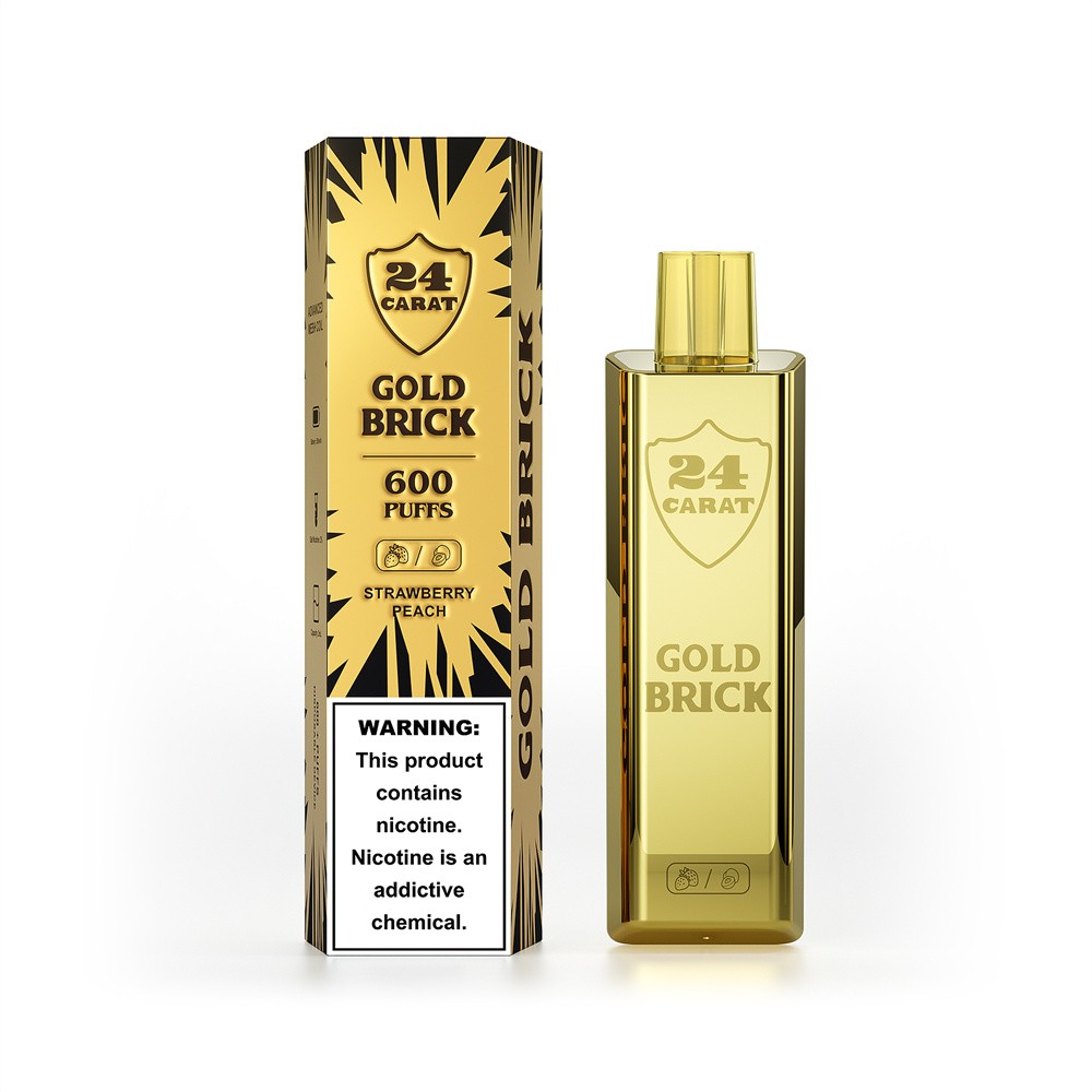 Stylish Gold Bar Disposable Vape 600 Puffs Multi Flavor Vape